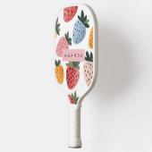 Gepersonaliseerd Schattige fruit aardbeienpatroon Pickleball Paddle (Links)