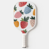 Gepersonaliseerd Schattige fruit aardbeienpatroon Pickleball Paddle (Achterkant)