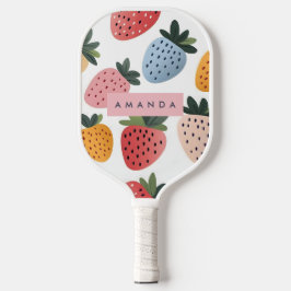 Gepersonaliseerd Schattige fruit aardbeienpatroon Pickleball Paddle