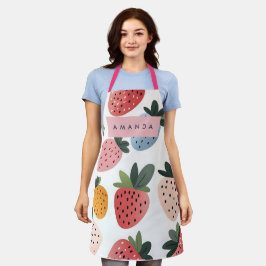Gepersonaliseerd Schattige fruit aardbeienpatroon Schort