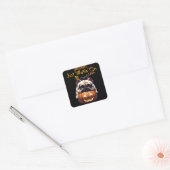Gepersonaliseerd Schattige Funny Halloween Pug Pup Vierkante Sticker (Envelop)