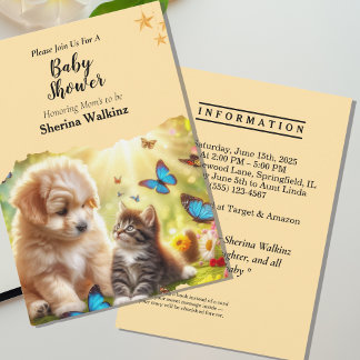 Gepersonaliseerd Schattige geel Baby shower Kaart