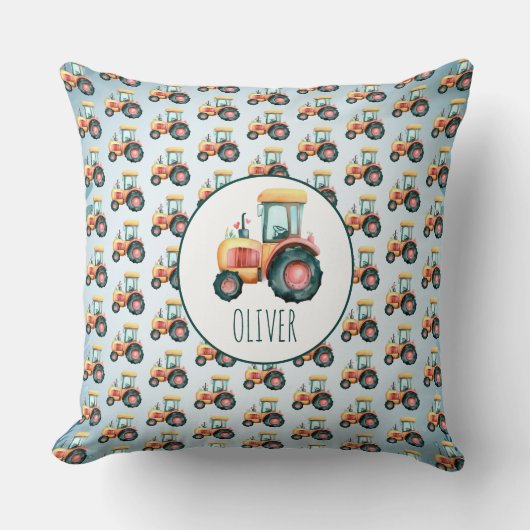 Gepersonaliseerd Schattige geel trekkerpatroon Kussen (Voorkant)