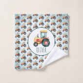 Gepersonaliseerd Schattige geel trekkerpatroon Washandje