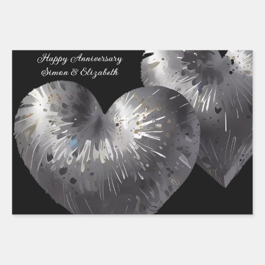 Gepersonaliseerd Schattige Gelukkig Jubileum Inpakpapier Vel (Voorkant)