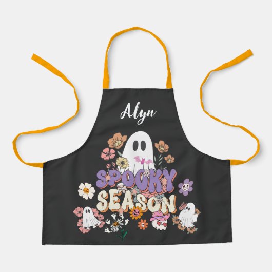 Gepersonaliseerd Schattige Ghost All-Over Print Sc Schort (Voorkant)