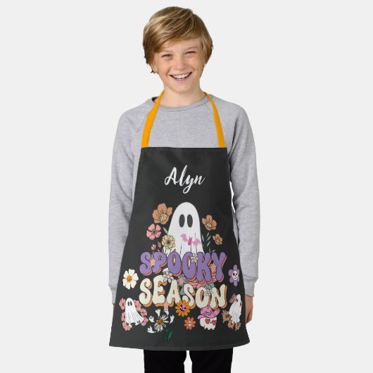 Gepersonaliseerd Schattige Ghost All-Over Print Sc Schort (Gedragen)