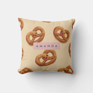 Gepersonaliseerd Schattige glimlachend Pretzelpatr Kussen