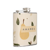 Gepersonaliseerd Schattige grillig perenpatroon Heupfles (Rechts)