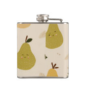 Gepersonaliseerd Schattige grillig perenpatroon Heupfles (Achterkant)