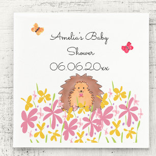 Gepersonaliseerd Schattige Hedgehog Baby shower Servet