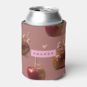 Gepersonaliseerd Schattige karamel appelpatroon Blikjeskoeler