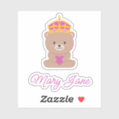 Gepersonaliseerd Schattige Kawaii Pink Royal Princ Sticker (Vel)