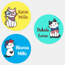 Gepersonaliseerd schattige kinder naam Etiketten