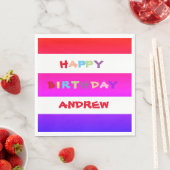 Gepersonaliseerd Schattige & kleurrijk Happy Birth Servet (Insitu)