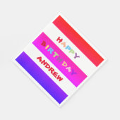 Gepersonaliseerd Schattige & kleurrijk Happy Birth Servet (Hoek)