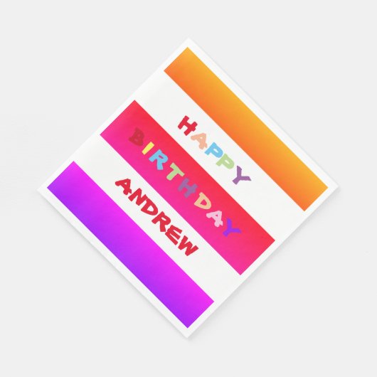 Gepersonaliseerd Schattige & kleurrijk Happy Birth Servet (Hoek)