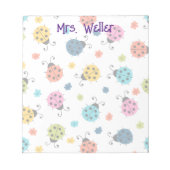 Gepersonaliseerd Schattige LadyBug Notitieblok (Voorkant)