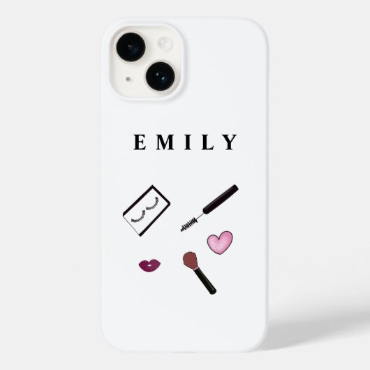 gepersonaliseerd, Schattige, make-up artist, meisj Case-Mate iPhone Case (Achterkant)