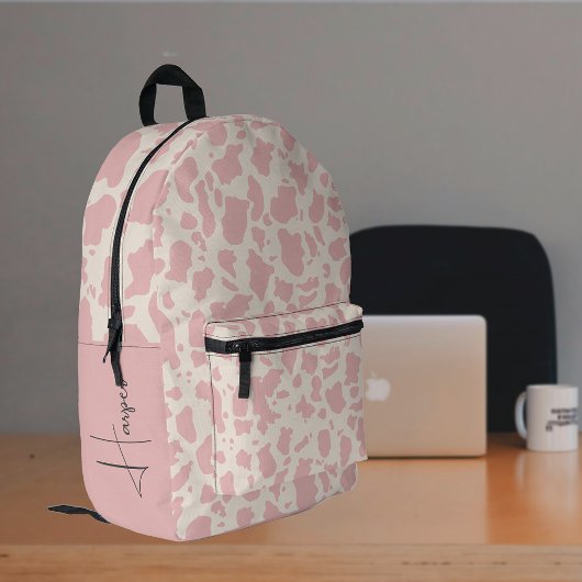 Gepersonaliseerd Schattige Meisje Koe Huidpatroon Bedrukte Rugzak