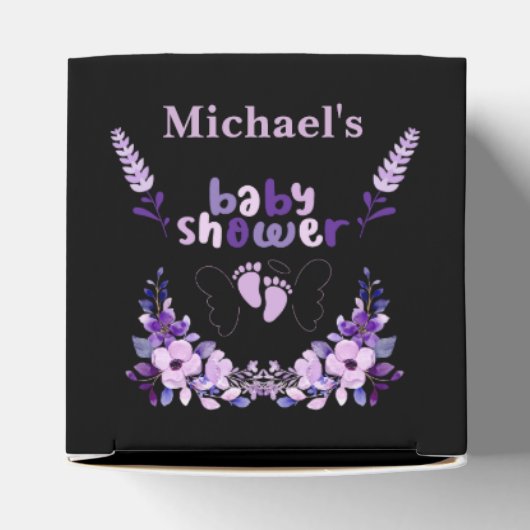 Gepersonaliseerd Schattige Monogram Baby shower Bedankdoosjes (Bovenkant)