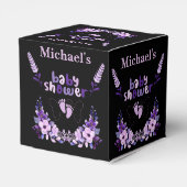 Gepersonaliseerd Schattige Monogram Baby shower Bedankdoosjes (Achterkant)