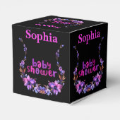 Gepersonaliseerd Schattige Monogram Baby shower Bedankdoosjes (Achterkant)