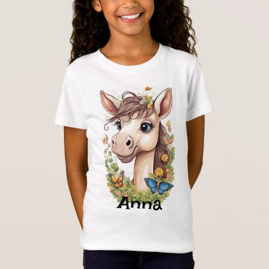 Gepersonaliseerd Schattige paard T-shirt: Charming T-shirt (Voorkant)