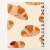 Gepersonaliseerd Schattige pastel croissant patroo Notitieboek (Achterkant)