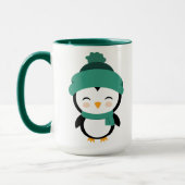 Gepersonaliseerd schattige pinguïn gekleed voor ke mok (Links)