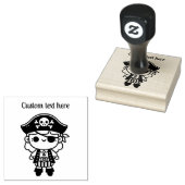 Gepersonaliseerd Schattige Pirate Meisje Rubberstempel (Gestempeld)