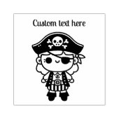 Gepersonaliseerd Schattige Pirate Meisje Rubberstempel (Afrduk)