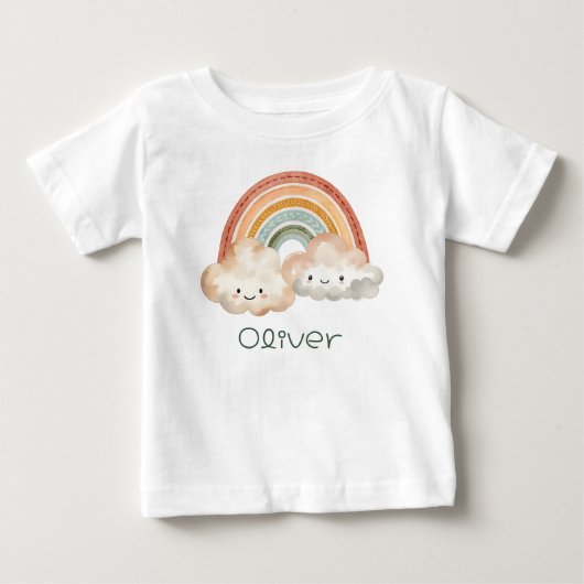 Gepersonaliseerd Schattige regenboog & wolken peut (Voorkant)