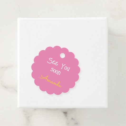 Gepersonaliseerd schattige roze kinderen bedankjes labels (In situ)