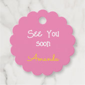 Gepersonaliseerd schattige roze kinderen bedankjes labels (Voorkant)