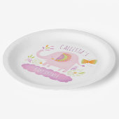 Gepersonaliseerd Schattige Roze Olifant Baby showe Papieren Bordje (Gekanteld)