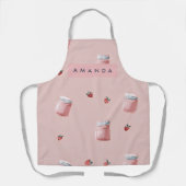 Gepersonaliseerd Schattige Roze Strawberry Jar Pat Schort (Voorkant)