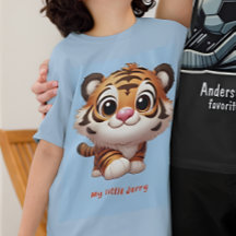 Gepersonaliseerd Schattige Tiger Kind T-shirt