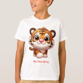 Gepersonaliseerd Schattige Tiger Kind T-shirt (Voorkant)
