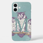Gepersonaliseerd Schattige uilenmonogram Case-Mate iPhone Case (Achterkant)