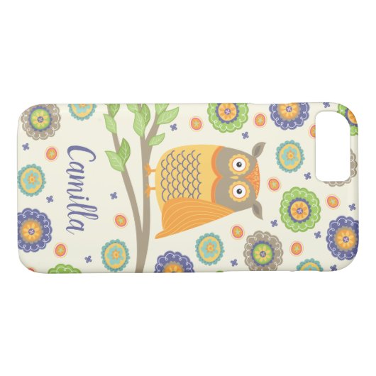 Gepersonaliseerd Schattige uilenpatroon Case-Mate iPhone Case (Achterkant (Horizontaal))