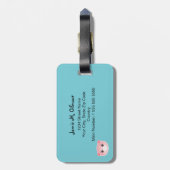 Gepersonaliseerd Schattige varken | Hier Bagagelabel (Achterkant verticaal)