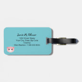 Gepersonaliseerd Schattige varken | Hier Bagagelabel (Achterkant horizontaal)