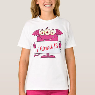 Gepersonaliseerd schattige verjaardag "Ik ben 13 g T-shirt