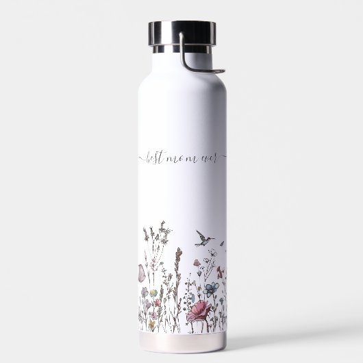 Gepersonaliseerd Schattige Wildflower Chic Design  Waterfles (Links)