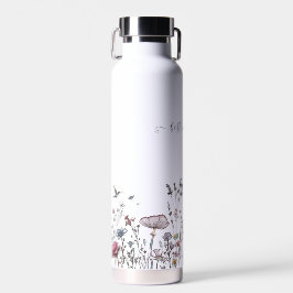 Gepersonaliseerd Schattige Wildflower Chic Design  Waterfles