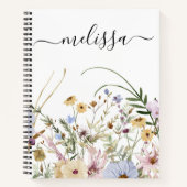 Gepersonaliseerd Schattige Zacht Lente Bloemen Jou Notitieboek (Voorkant)