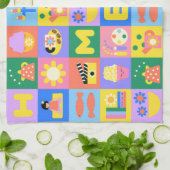 Gepersonaliseerd Schattigee en Happy Home Calender Theedoek (Gevouwen)