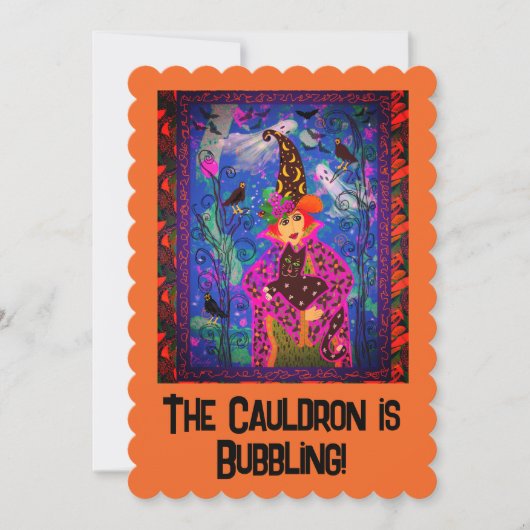 Gepersonaliseerd Schattigee HeksenHalloween-feestu Feestdagenkaart (Voorkant)