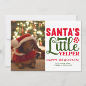 Gepersonaliseerd Schattigee Hond Foto Kerst Puppy Feestdagenkaart (Voorkant)